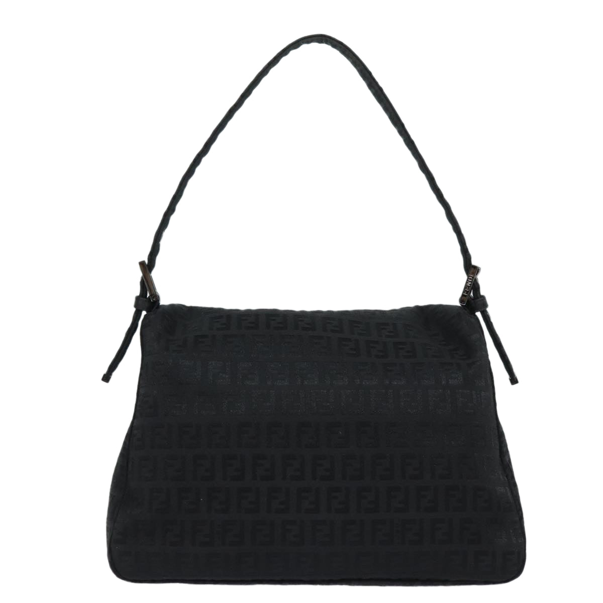 Luxury Fendi Zucchino Canvas Mamma Baguette Shoulder Bag Blackyk13812A