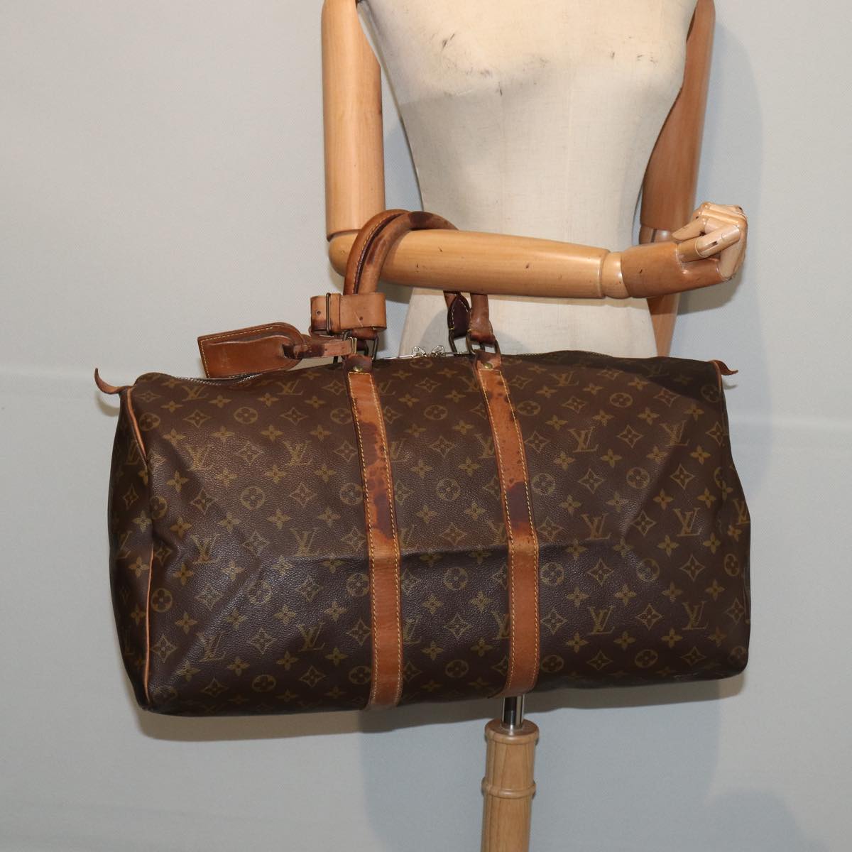 LOUIS VUITTON Monogram Keepall 50 Boston Bag M41426 LV yk13825