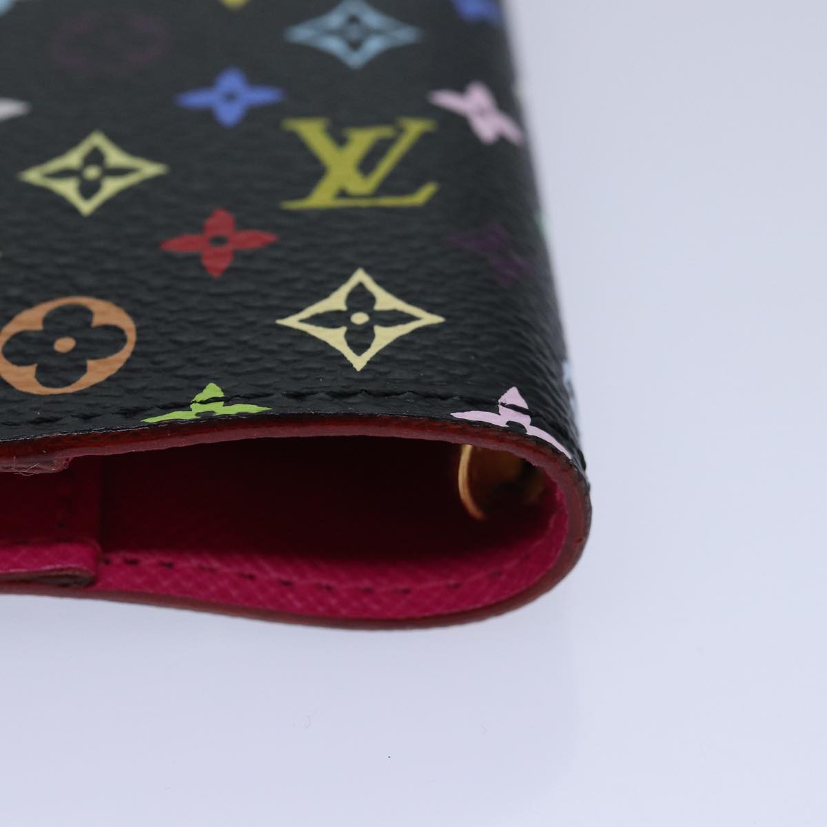 LOUIS VUITTON Multicolor Agenda PM Day Planner Cover Black R21076 yk13826