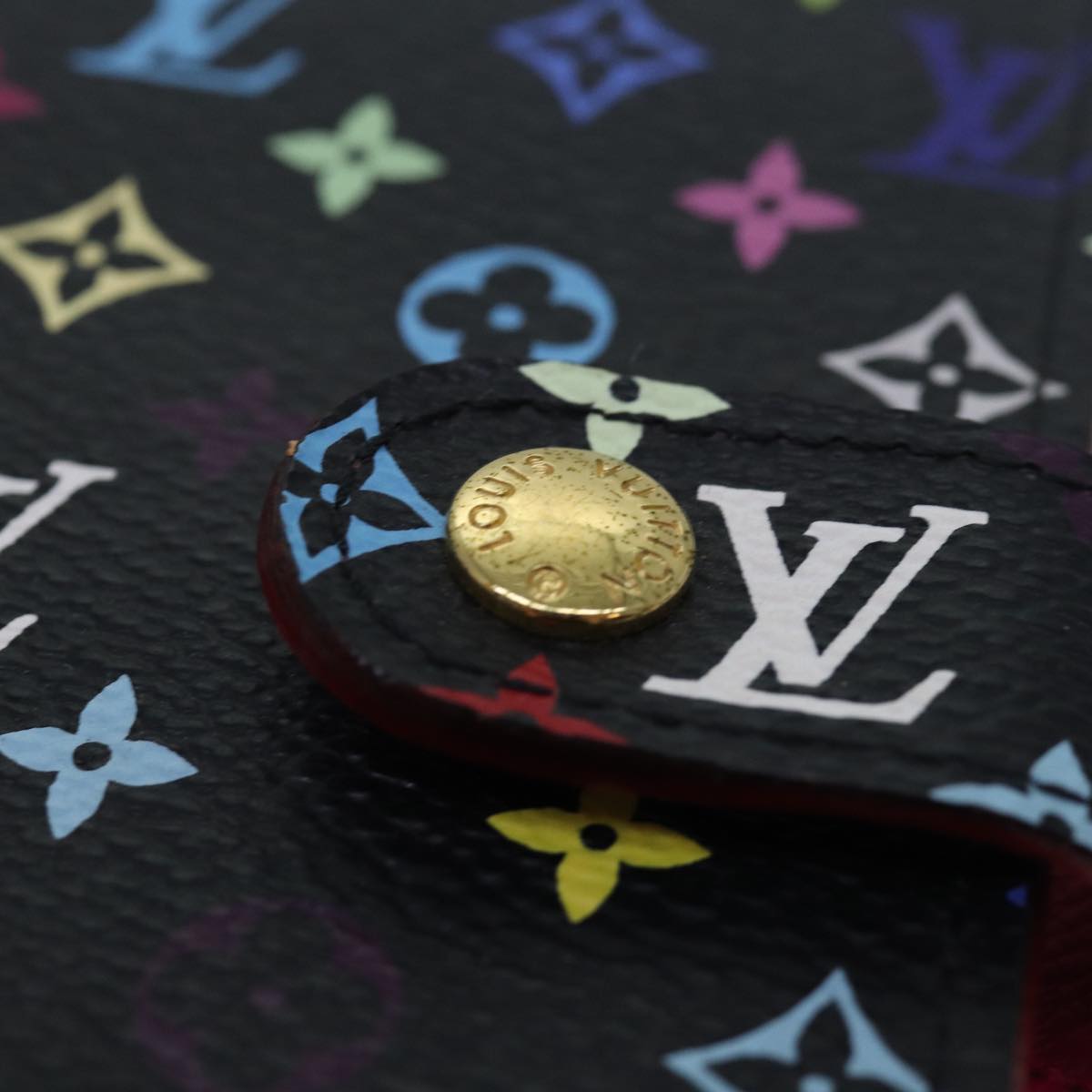 LOUIS VUITTON Multicolor Agenda PM Day Planner Cover Black R21076 yk13826