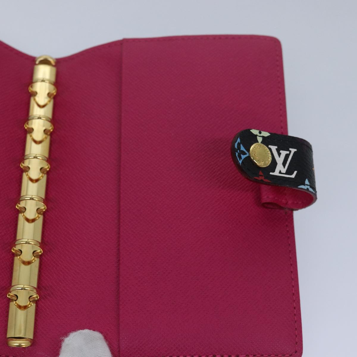 LOUIS VUITTON Multicolor Agenda PM Day Planner Cover Black R21076 yk13826