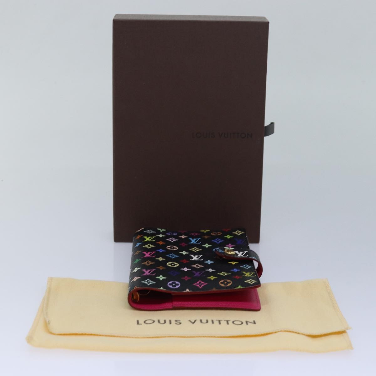 LOUIS VUITTON Multicolor Agenda PM Day Planner Cover Black R21076 yk13826