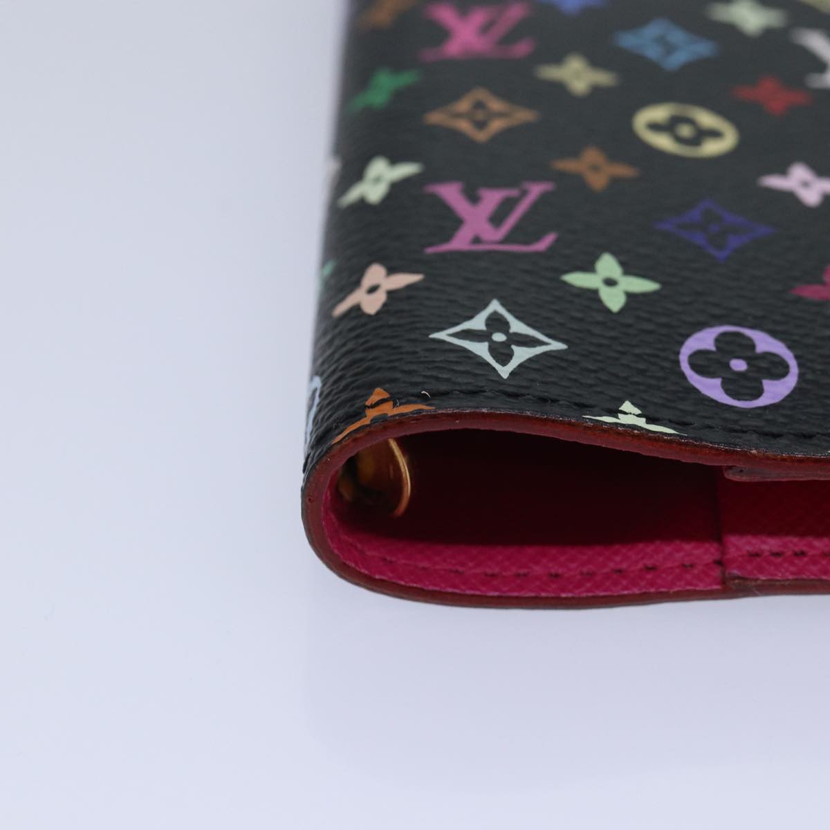 LOUIS VUITTON Multicolor Agenda PM Day Planner Cover Black R21076 yk13826