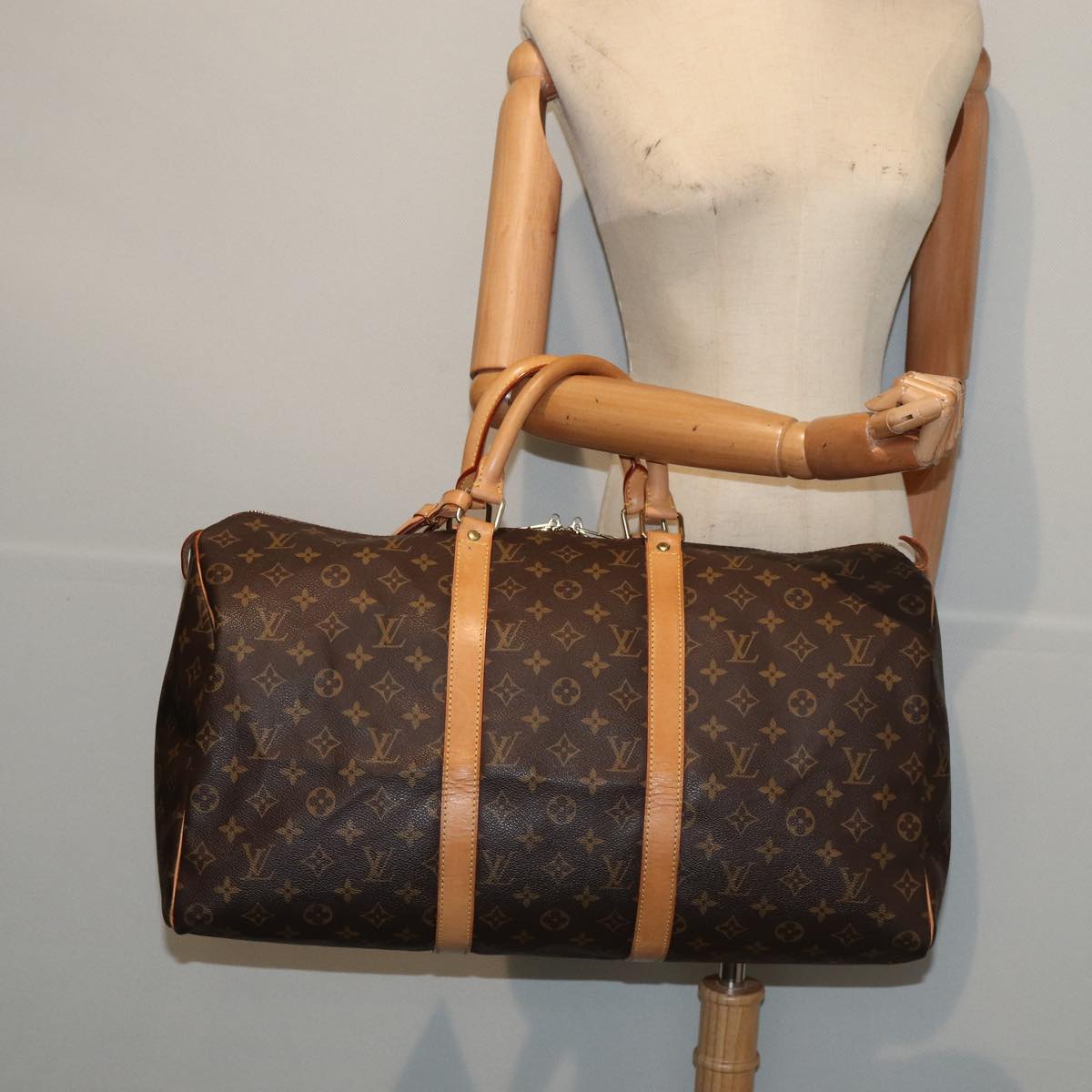 LOUIS VUITTON Monogram Keepall 50 Boston Bag M41426 LV yk13832