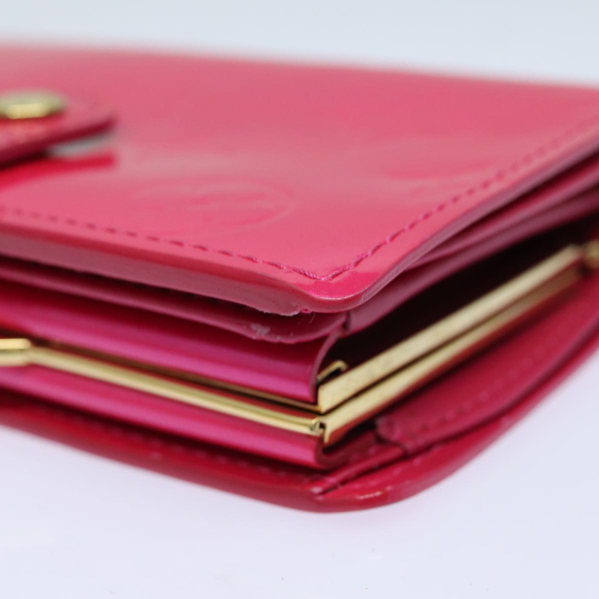 LOUIS VUITTON Vernis Portefeuille Viennois Wallet Pink M91254 LV yk13833