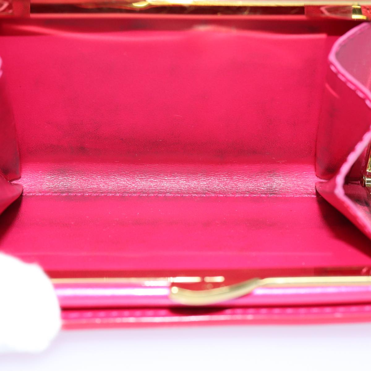 LOUIS VUITTON Vernis Portefeuille Viennois Wallet Pink M91254 LV yk13833