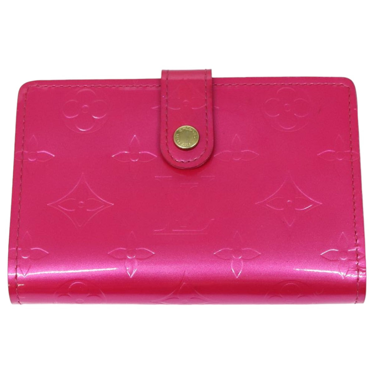 LOUIS VUITTON Vernis Portefeuille Viennois Wallet Pink M91254 LV yk13833