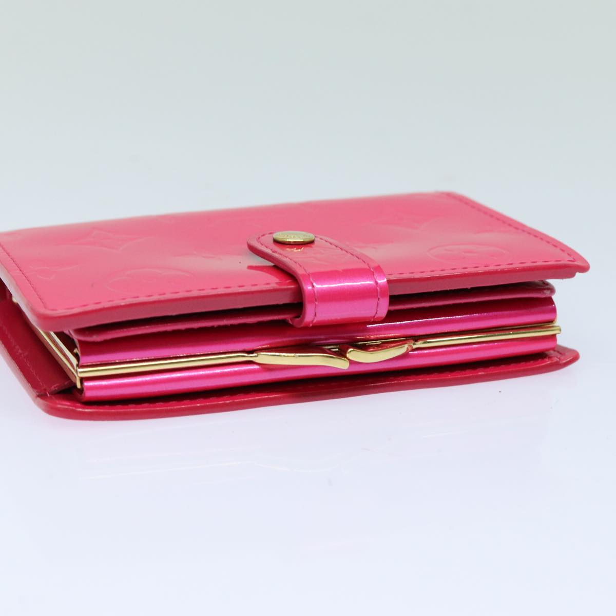 LOUIS VUITTON Vernis Portefeuille Viennois Wallet Pink M91254 LV yk13833