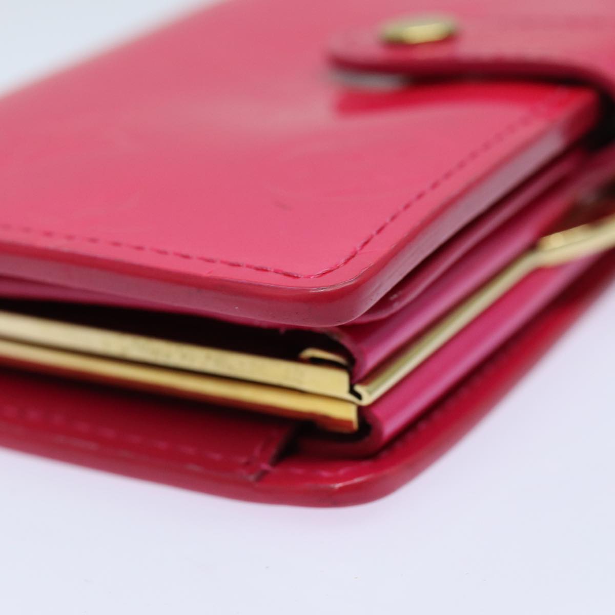 LOUIS VUITTON Vernis Portefeuille Viennois Wallet Pink M91254 LV yk13833