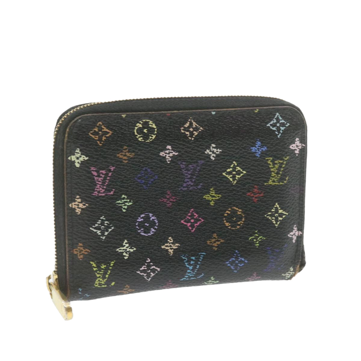 LOUIS VUITTON Monogram Multicolor Zippy Coin Purse Black M93740 LV yk1384