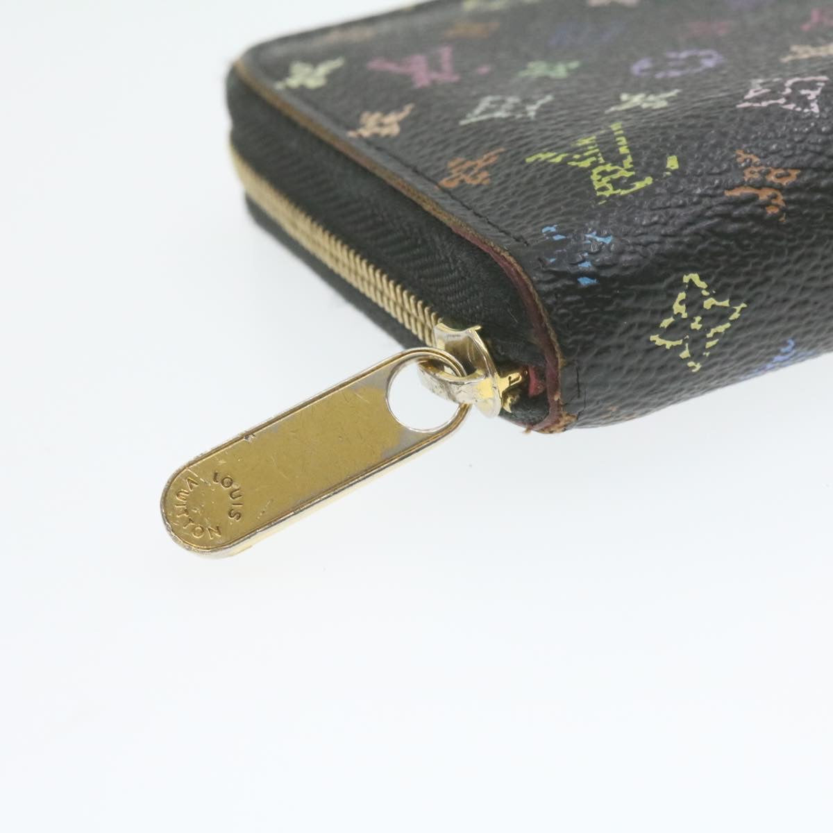 LOUIS VUITTON Monogram Multicolor Zippy Coin Purse Black M93740 LV yk1384