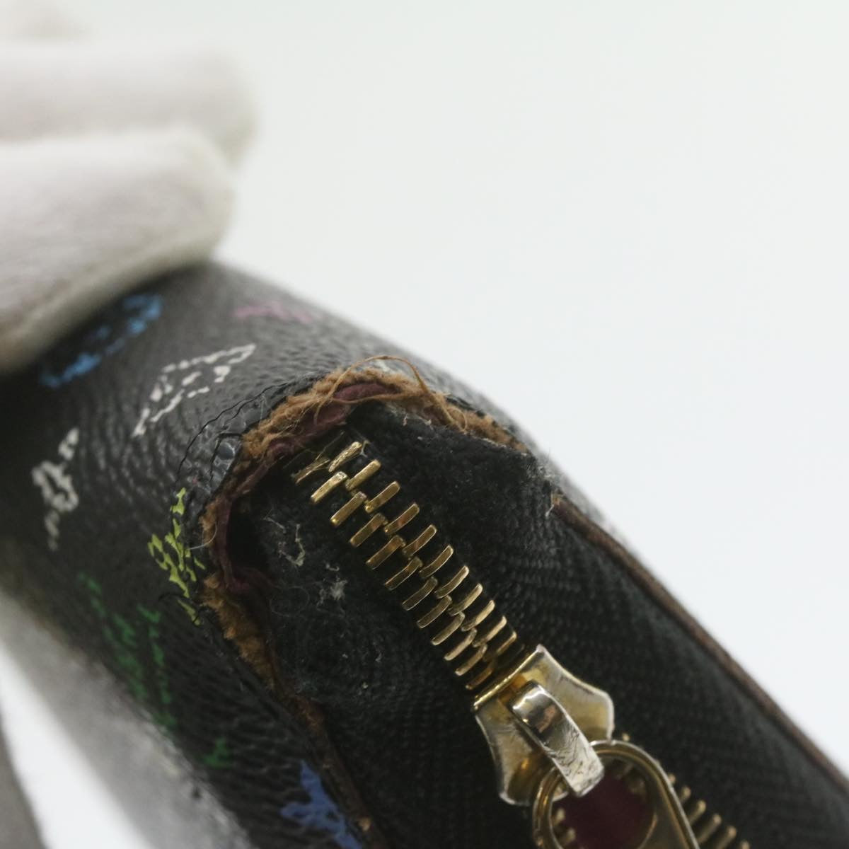 LOUIS VUITTON Monogram Multicolor Zippy Coin Purse Black M93740 LV yk1384