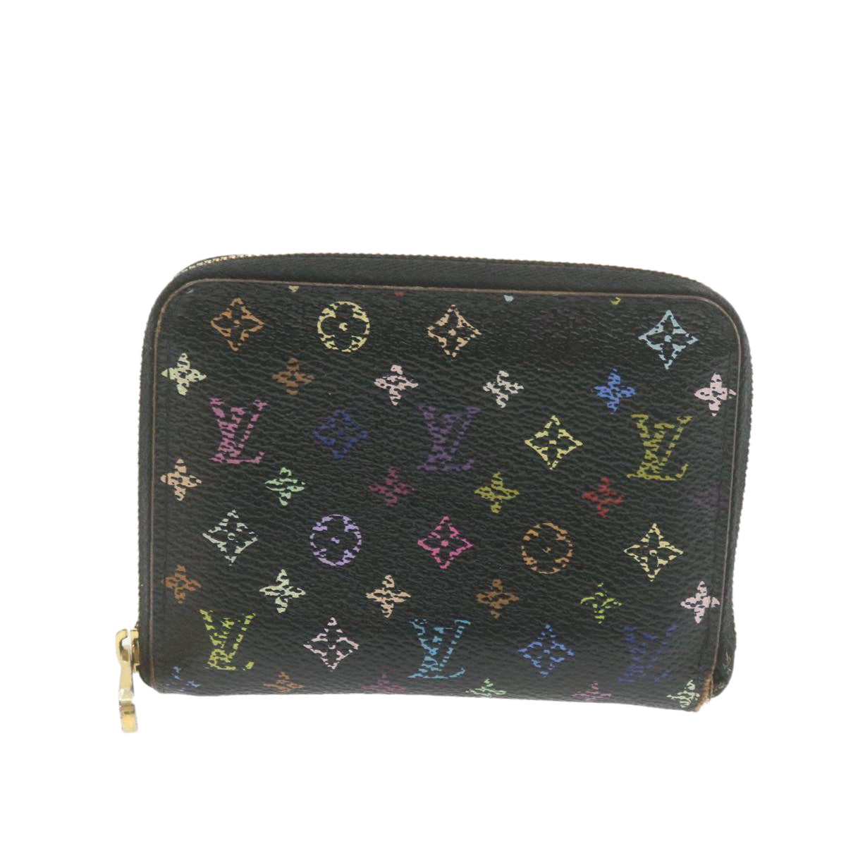 LOUIS VUITTON Monogram Multicolor Zippy Coin Purse Black M93740 LV yk1384