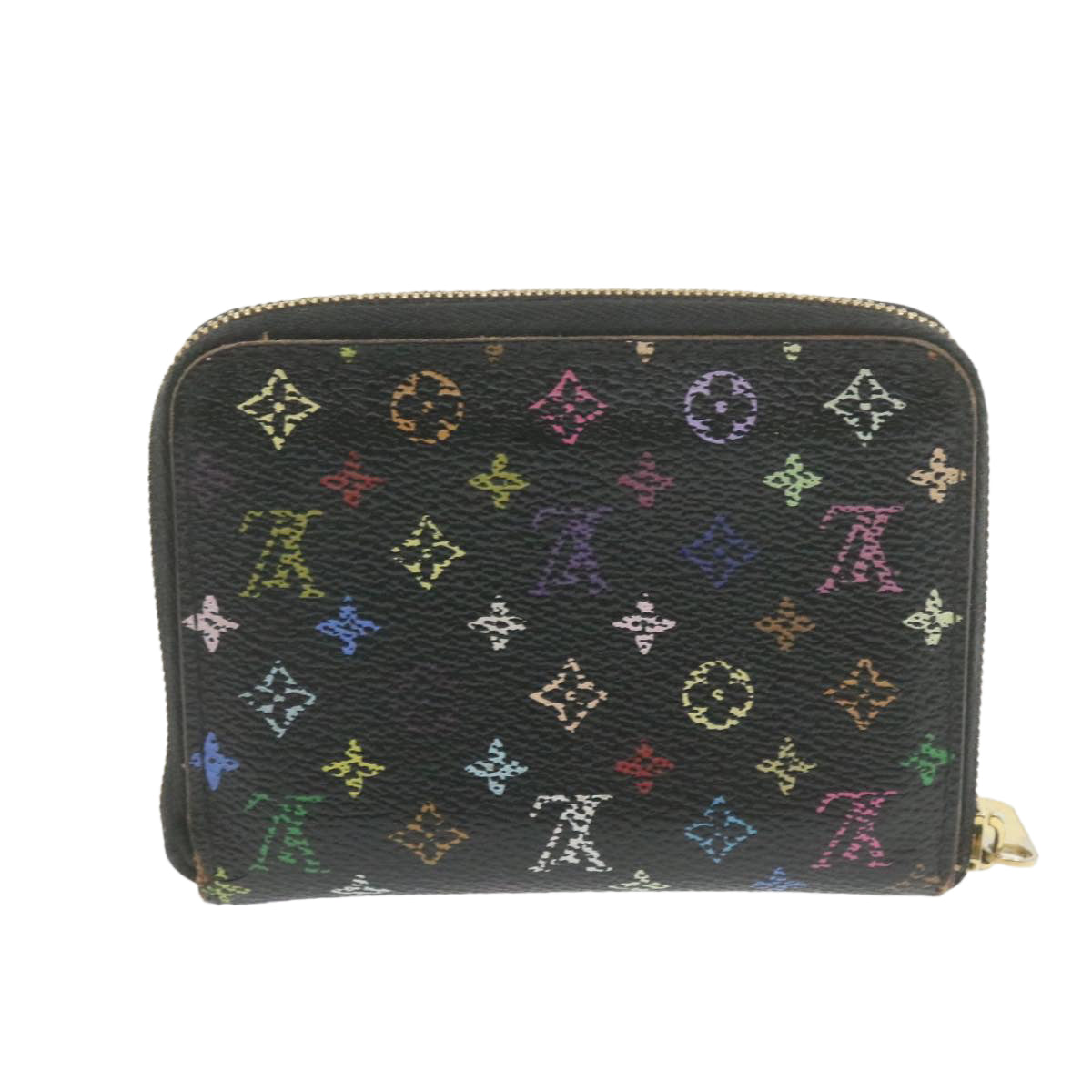 LOUIS VUITTON Monogram Multicolor Zippy Coin Purse Black M93740 LV yk1384