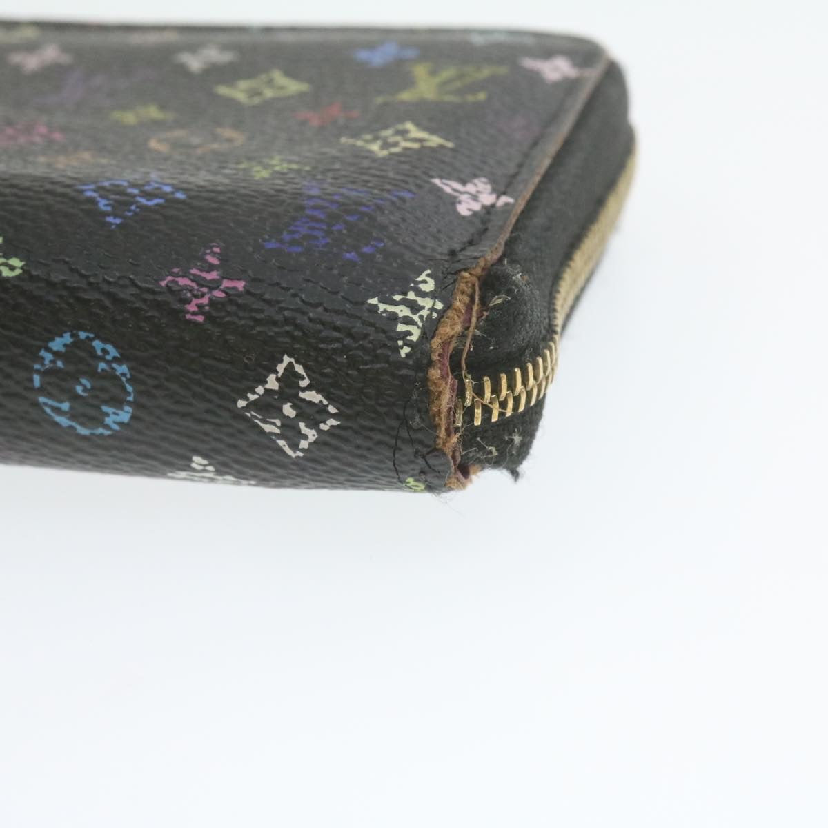 LOUIS VUITTON Monogram Multicolor Zippy Coin Purse Black M93740 LV yk1384