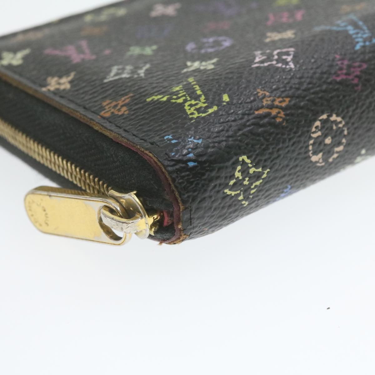 LOUIS VUITTON Monogram Multicolor Zippy Coin Purse Black M93740 LV yk1384