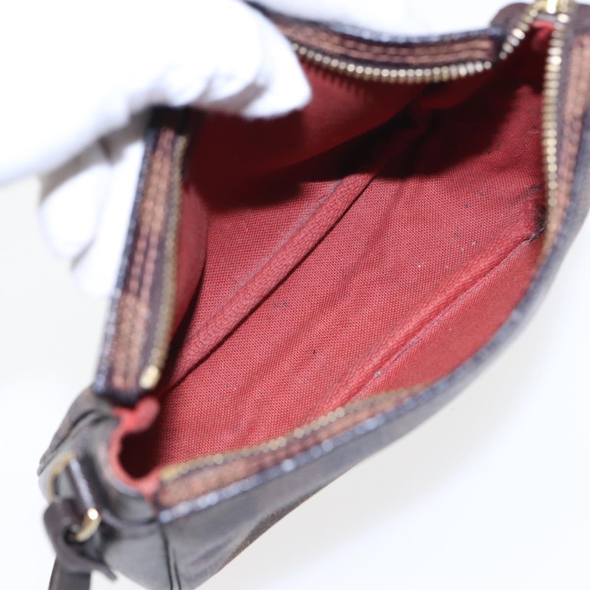 LOUIS VUITTON Damier Ebene Trousse Make Up Pouch N51982 LV yk13888