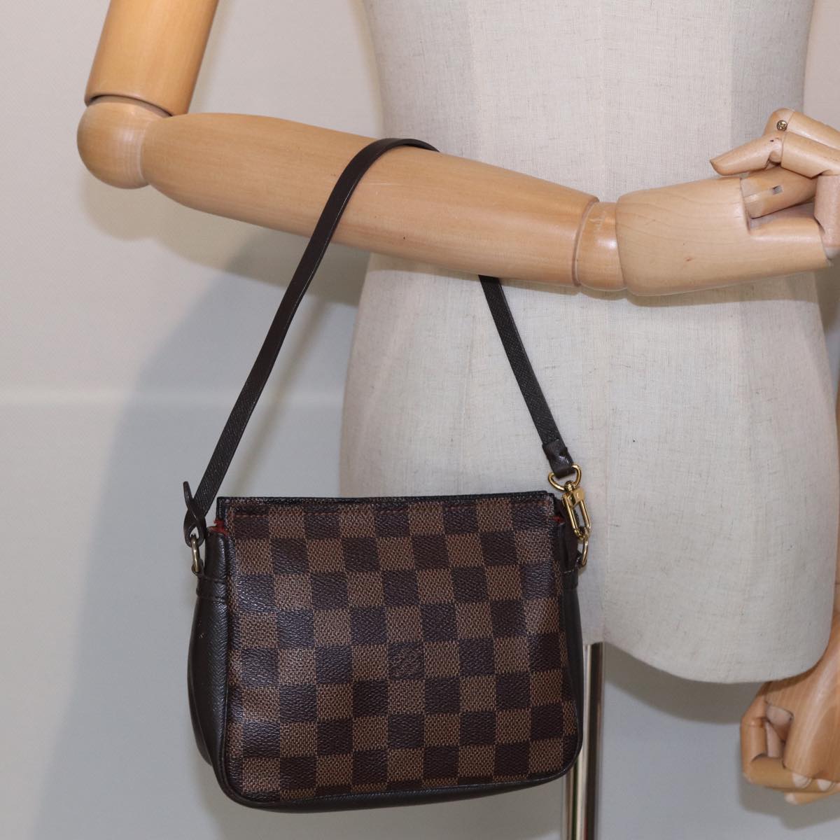 LOUIS VUITTON Damier Ebene Trousse Make Up Pouch N51982 LV yk13888