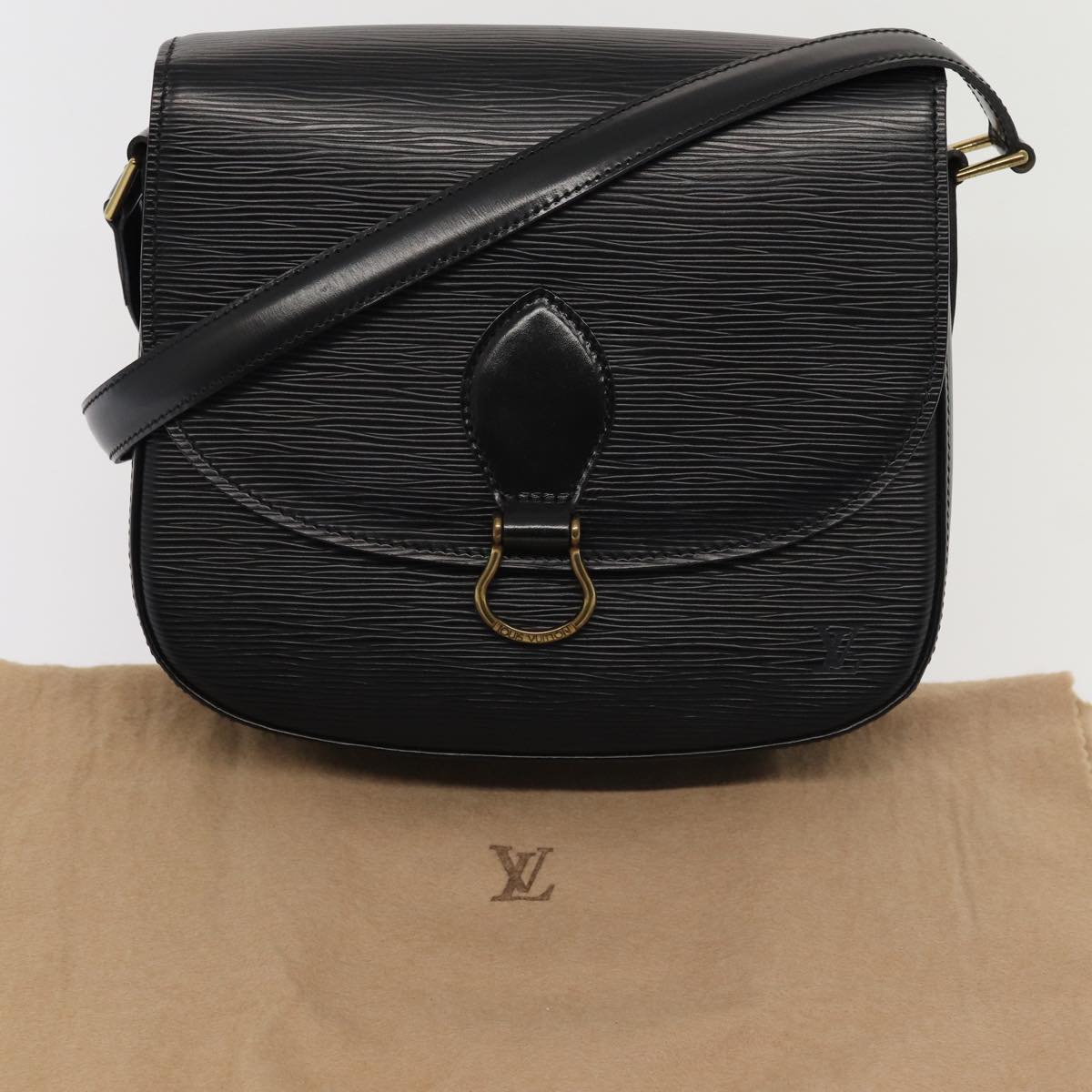 LOUIS VUITTON Epi Saint Cloud GM Shoulder Bag Black Noir M52192 LV yk13926