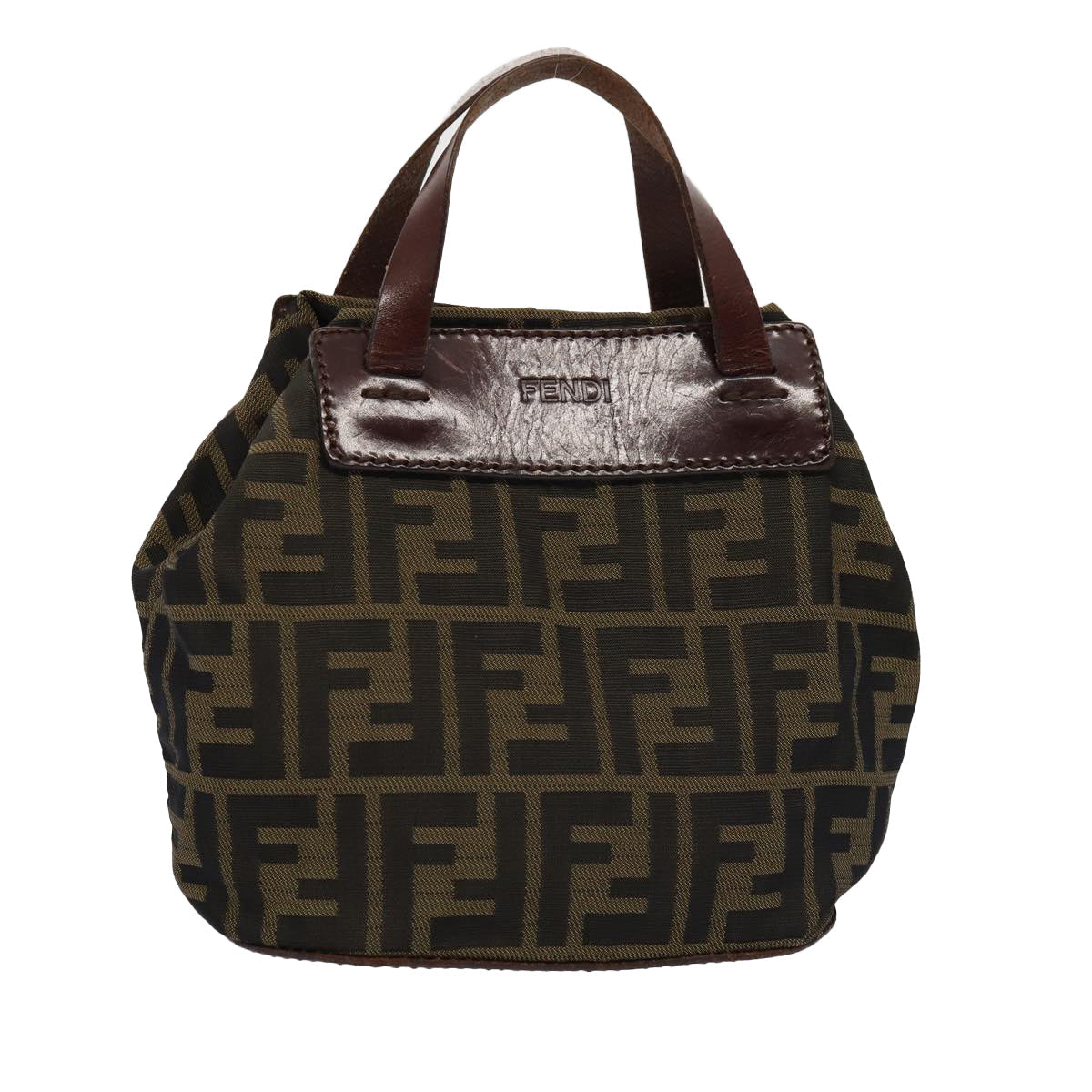 Luxury Fendi Zucca Canvas Hand Bag Brown Blackyk13929