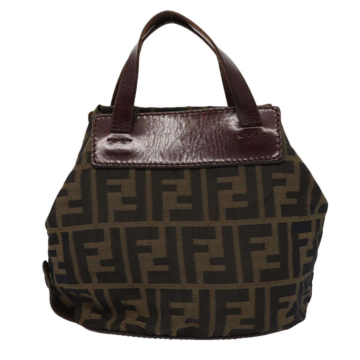 Luxury Fendi Zucca Canvas Hand Bag Brown Blackyk13929