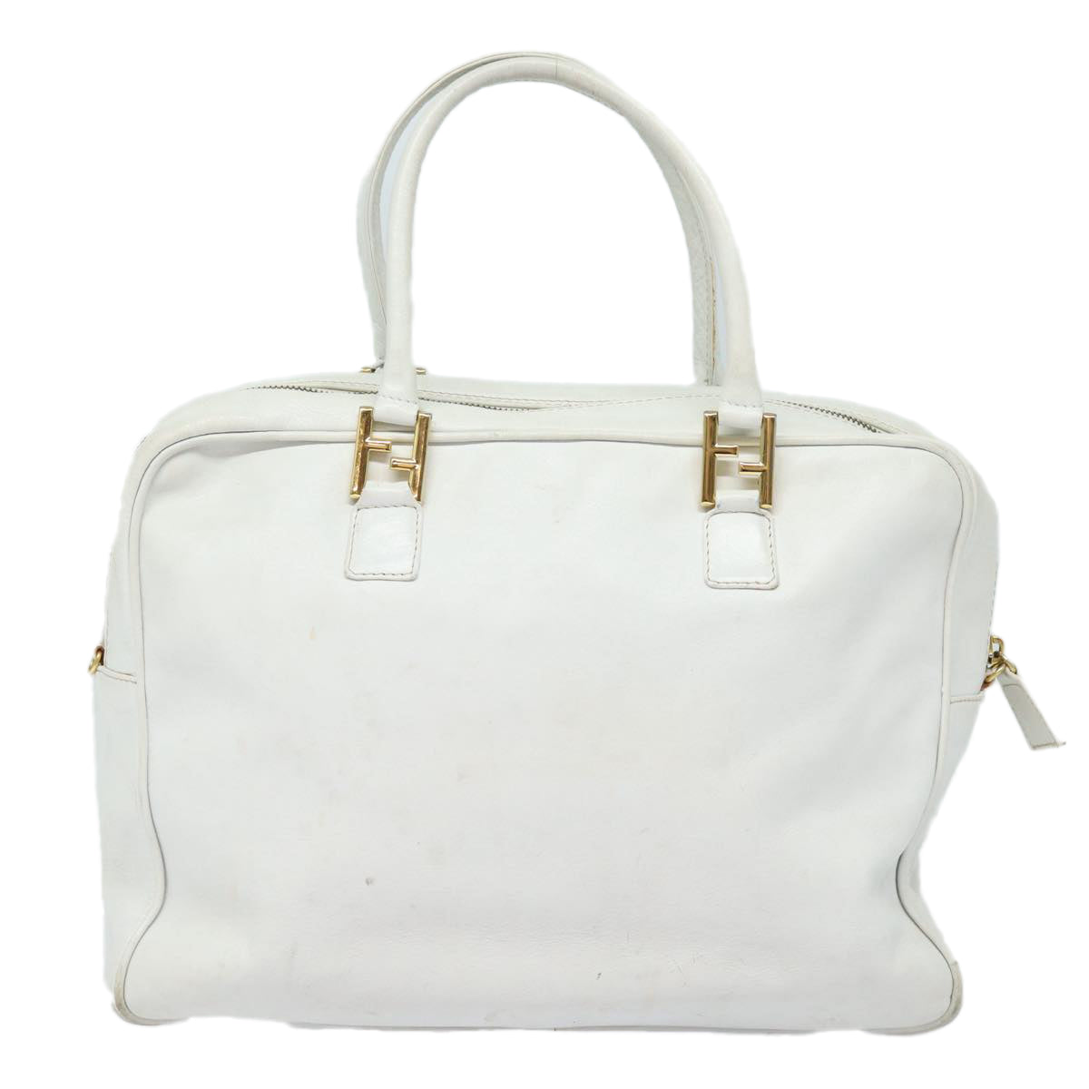 Luxury Fendi Hand Bag Leather 2way Whiteyk13942