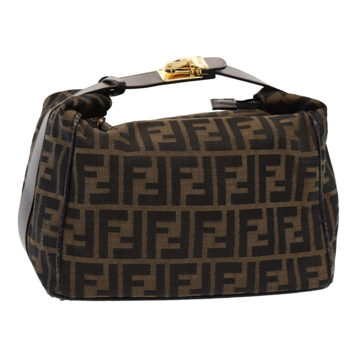 Luxury Fendi Zucca Canvas Hand Bag Brown Blackyk14005