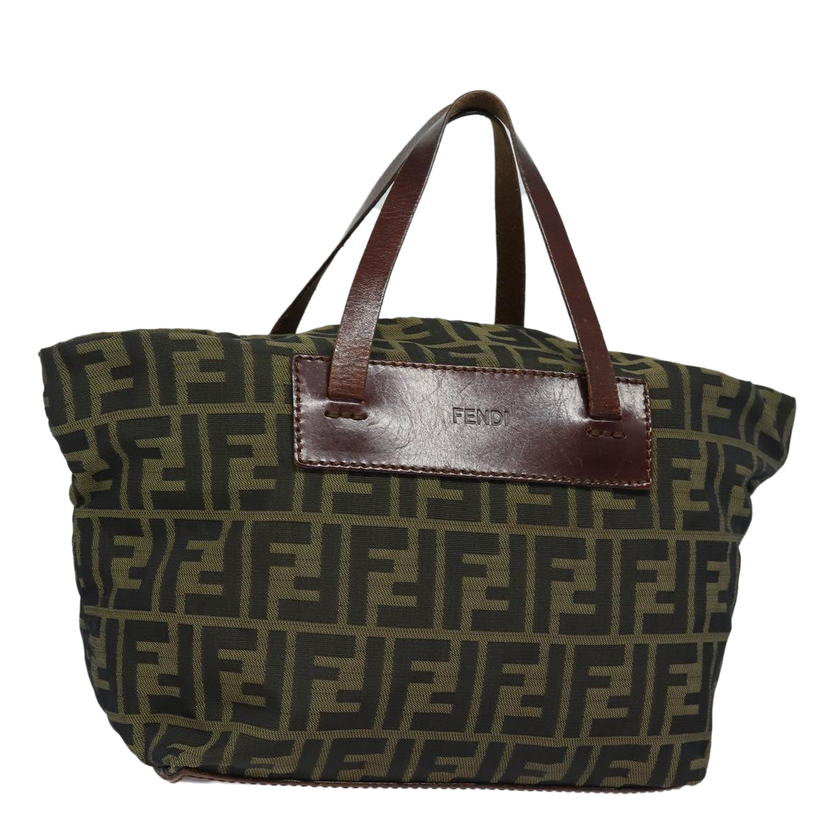 Luxury Fendi Zucca Canvas Hand Bag Brown Blackyk14048