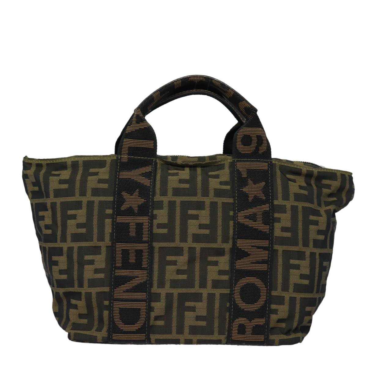 Luxury Fendi Zucca Canvas Hand Bag Brown Blackyk14062
