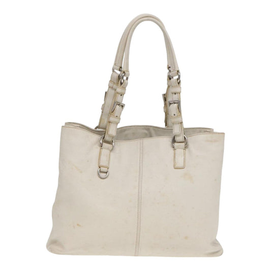 Luxury Prada Tote Bag Leather 2way White  yk14111