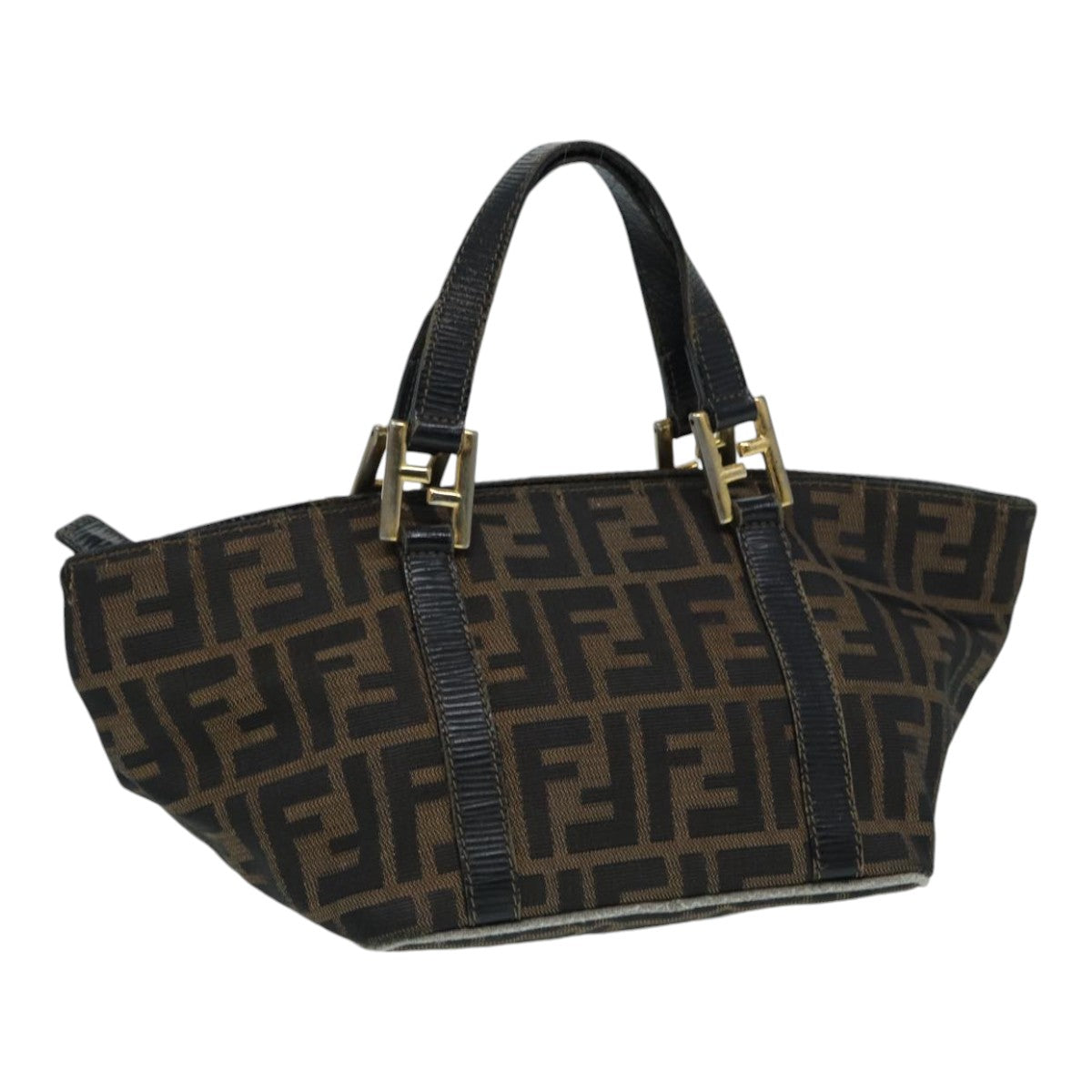 Luxury Fendi Zucca Canvas Hand Bag Brown Blackyk14115