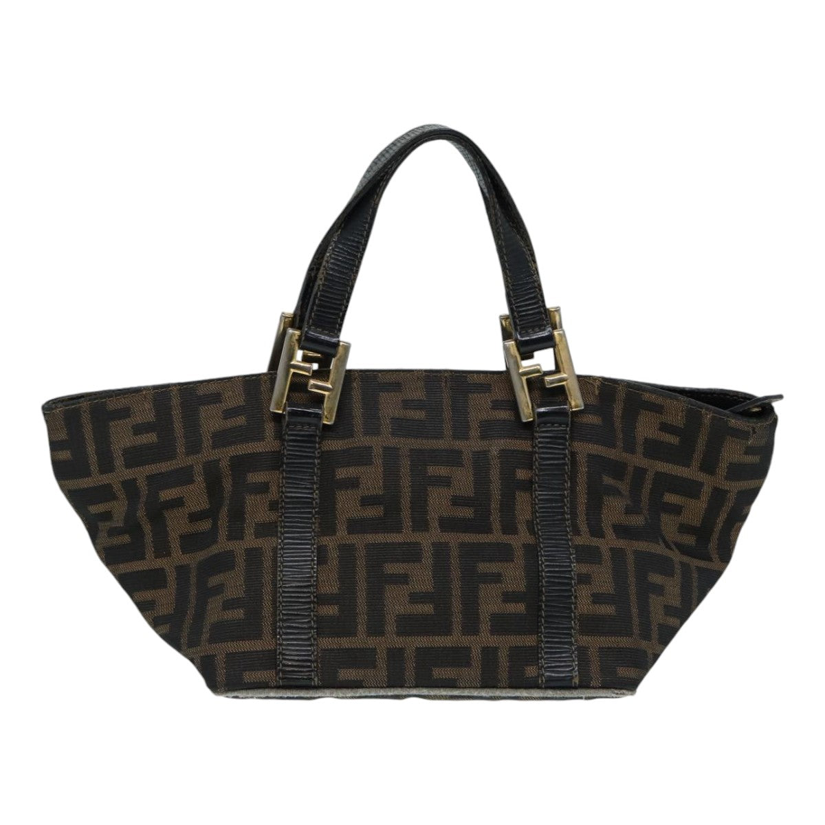 Luxury Fendi Zucca Canvas Hand Bag Brown Blackyk14115