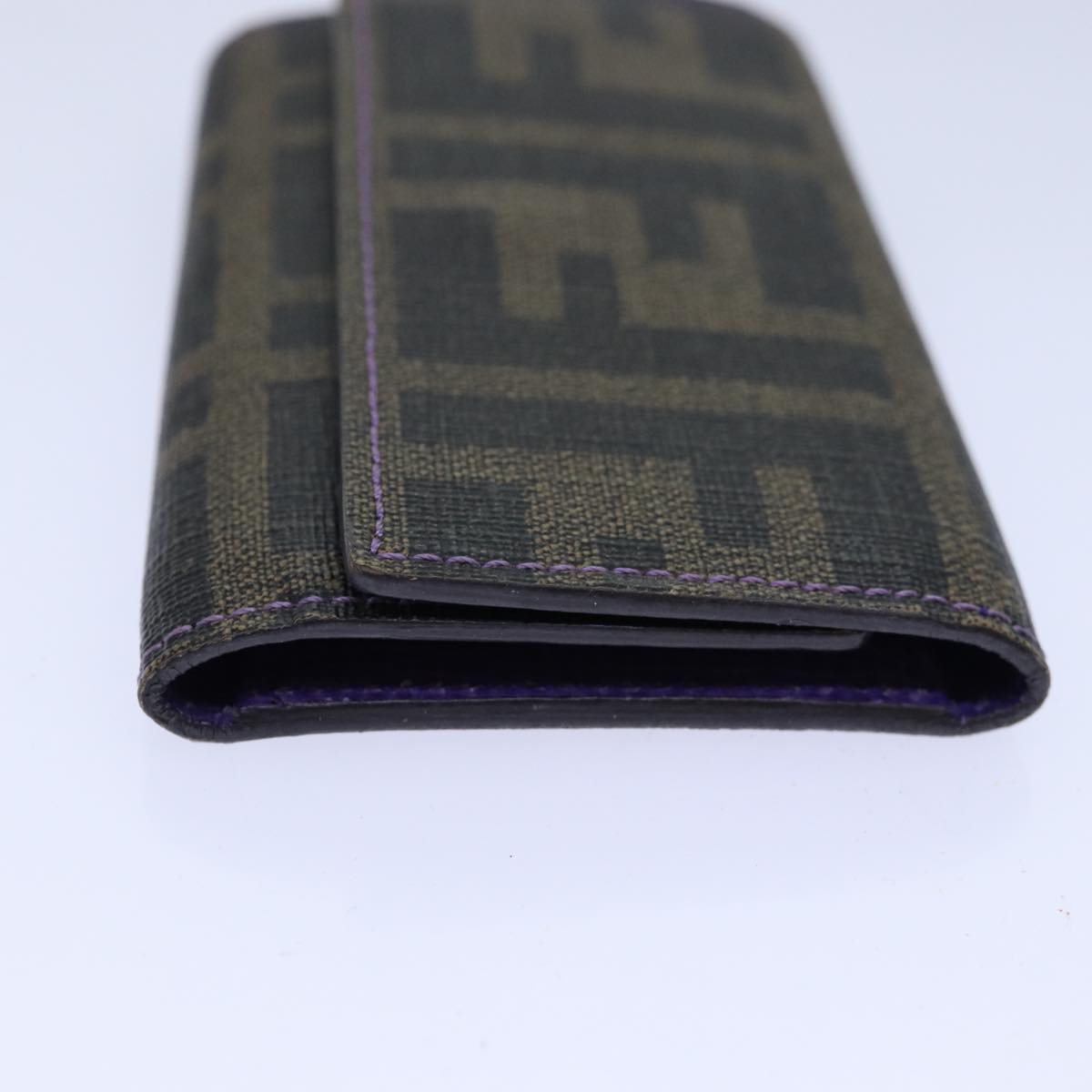 Luxury Fendi Zucca Canvas Key Case Black Brown goldyk14135