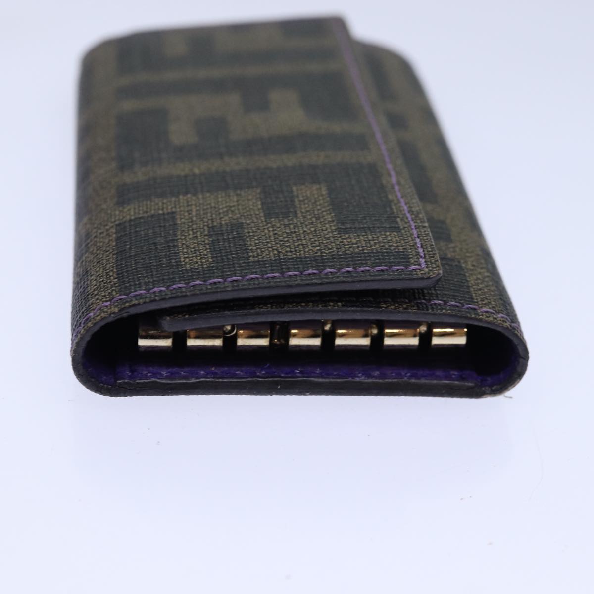 Luxury Fendi Zucca Canvas Key Case Black Brown goldyk14135
