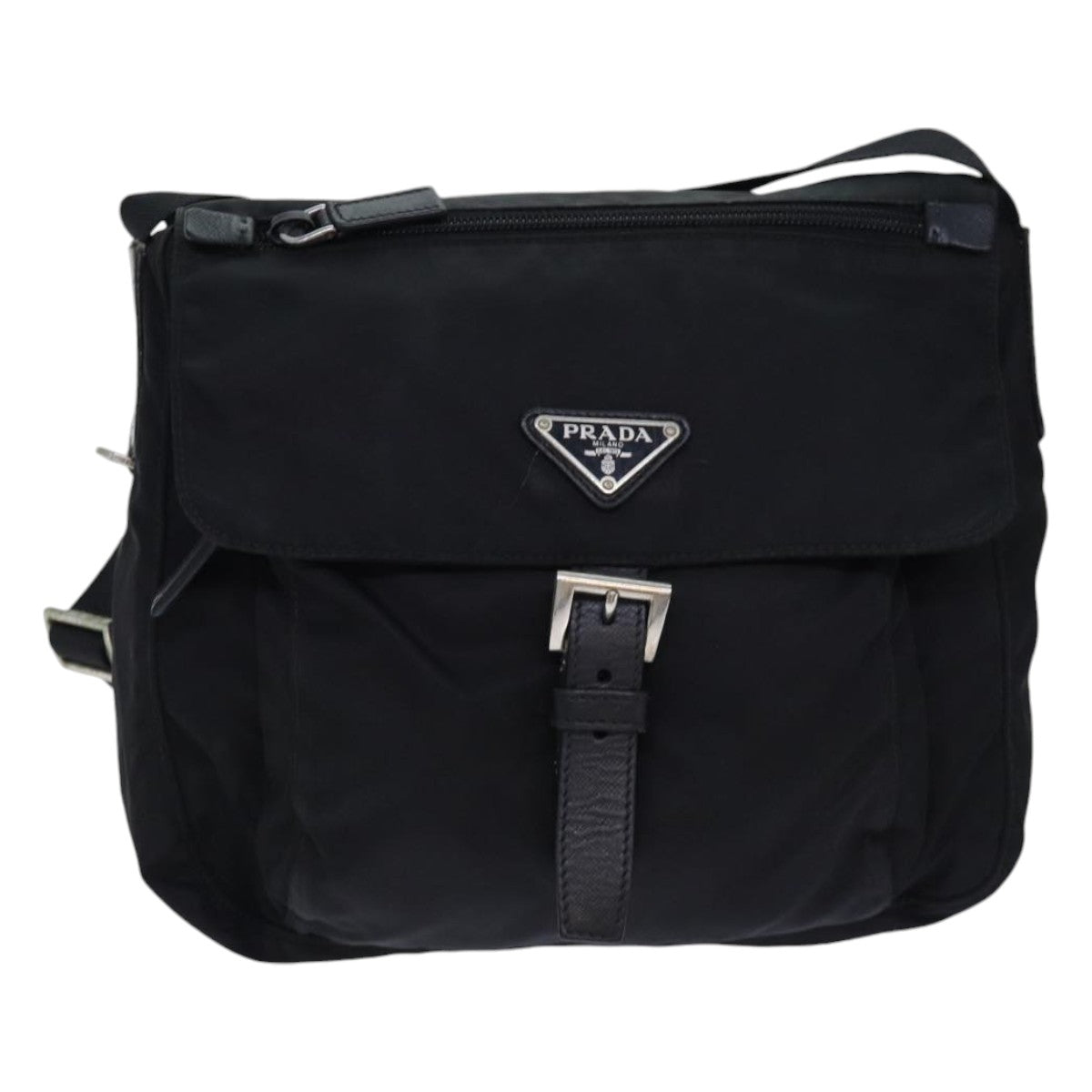 Luxury Prada Shoulder Bag Nylon Black Silver  yk14181
