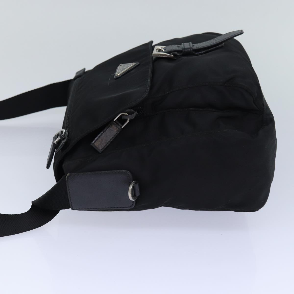 Luxury Prada Shoulder Bag Nylon Black Silver  yk14181