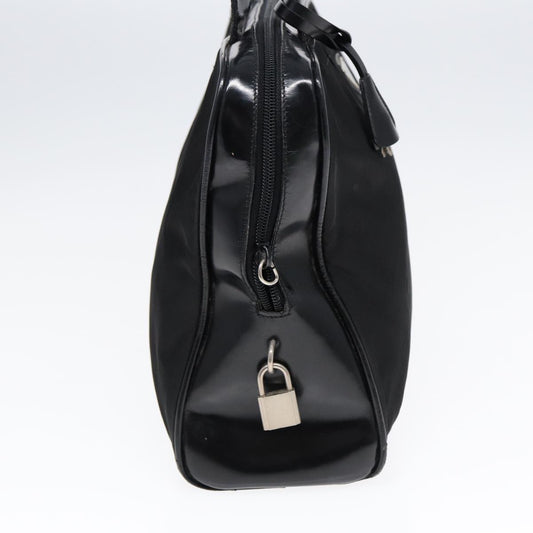 Luxury Prada Tote Bag Nylon Leather Black Silver  yk14201