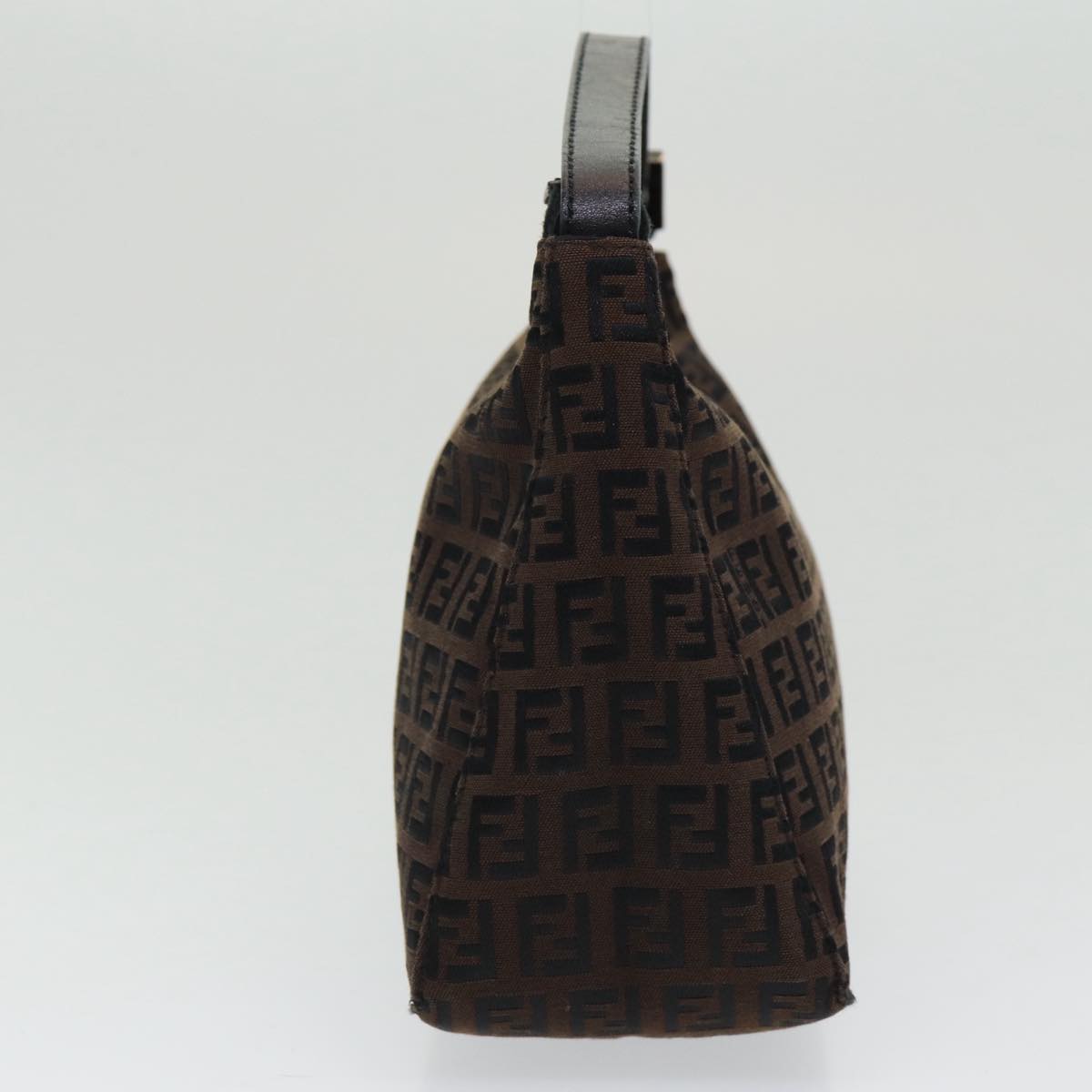 Luxury Fendi Zucchino Canvas Hand Bag Brown Black Silveryk14209