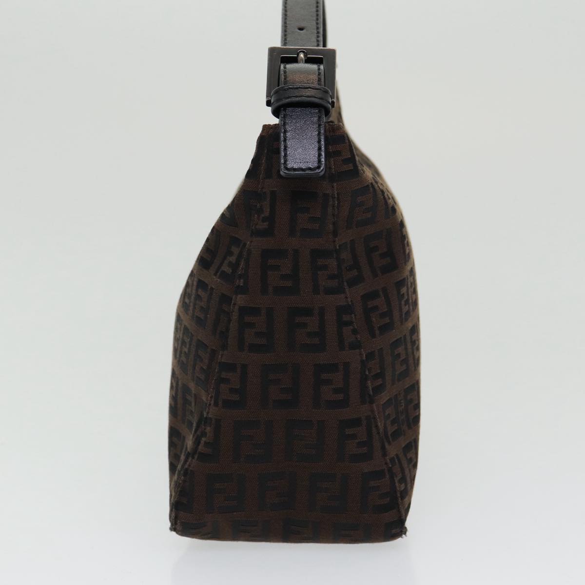 Luxury Fendi Zucchino Canvas Hand Bag Brown Black Silveryk14209