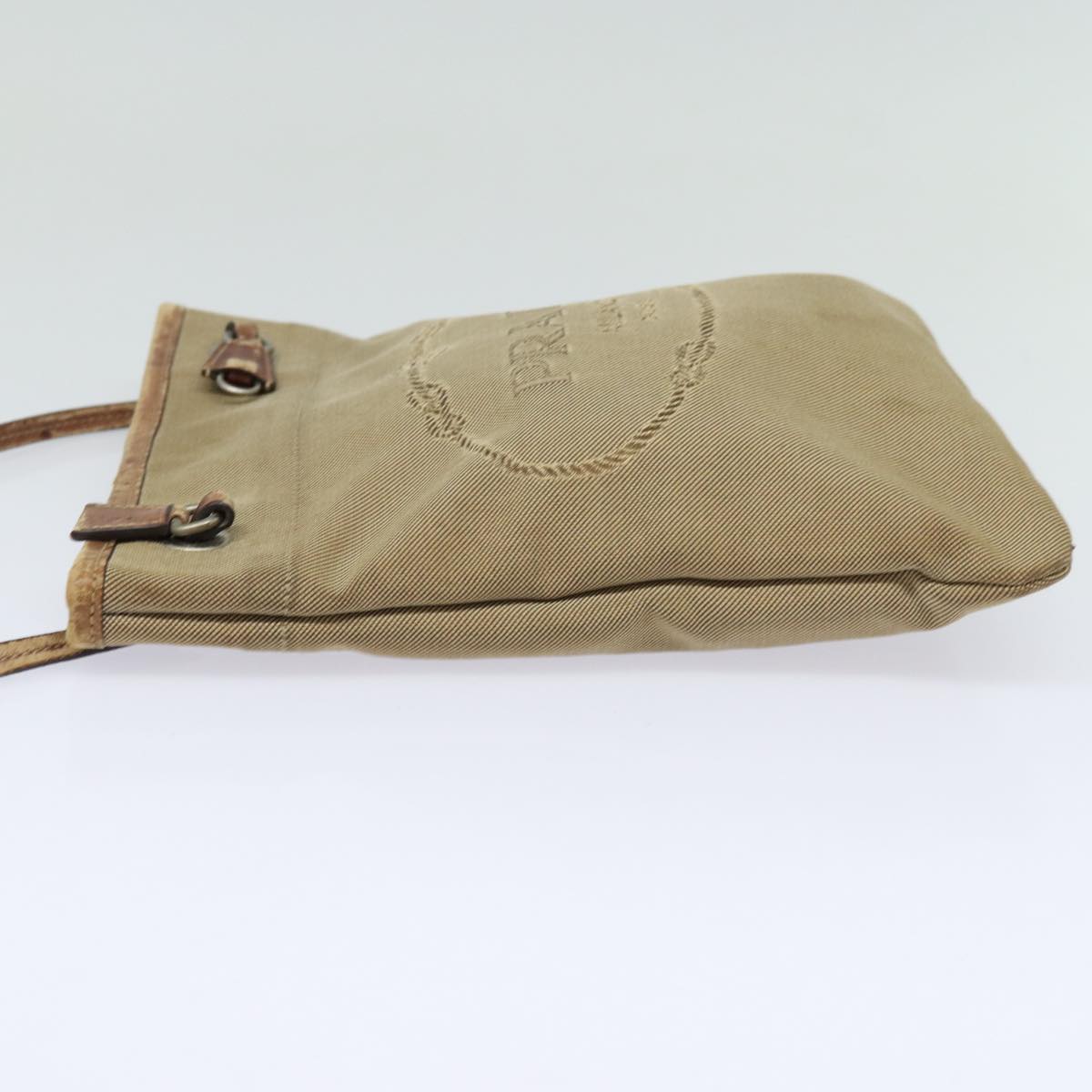 Luxury Prada Shoulder Bag Canvas Beige Silver  yk14232