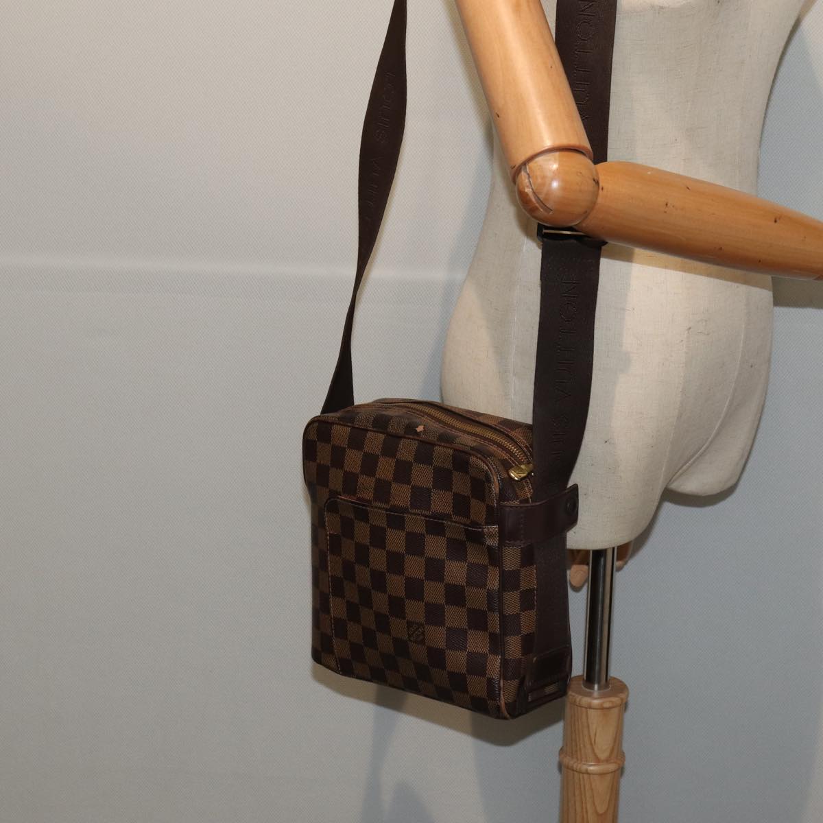 LOUIS VUITTON Damier Ebene Olaf PM Shoulder Bag N41442 LV yk14316