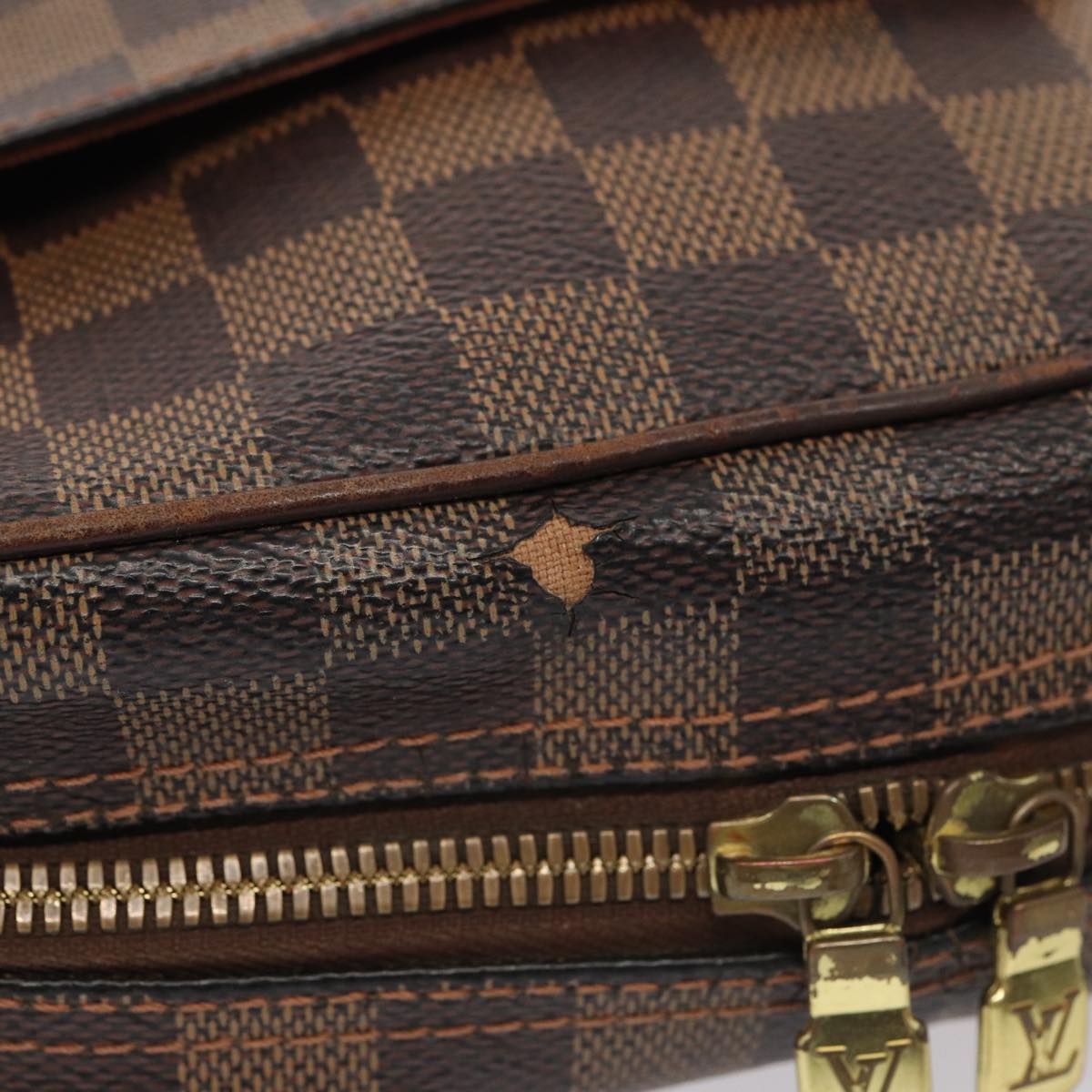 LOUIS VUITTON Damier Ebene Olaf PM Shoulder Bag N41442 LV yk14316