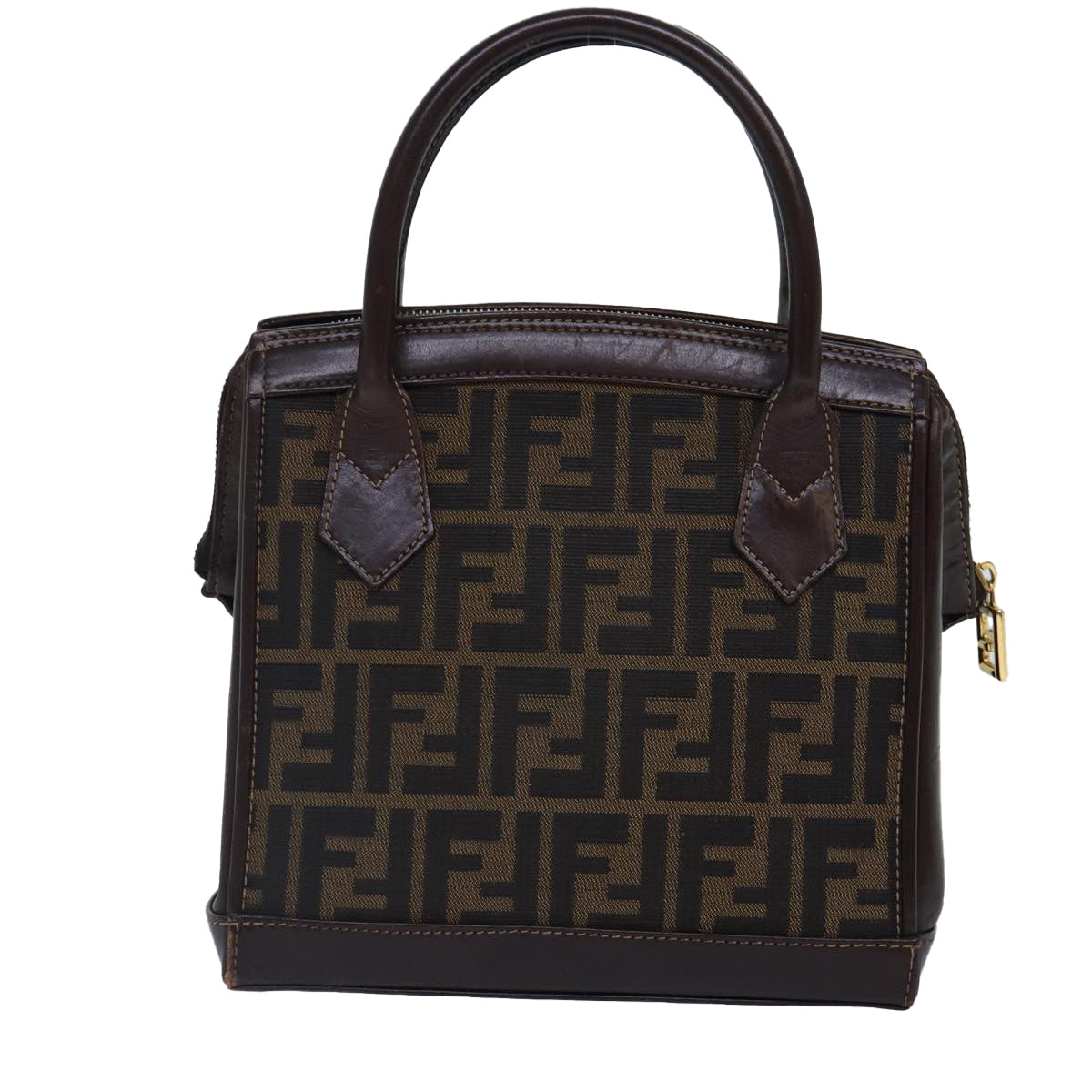 Luxury Fendi Zucca Canvas Hand Bag Brown Black goldyk14322