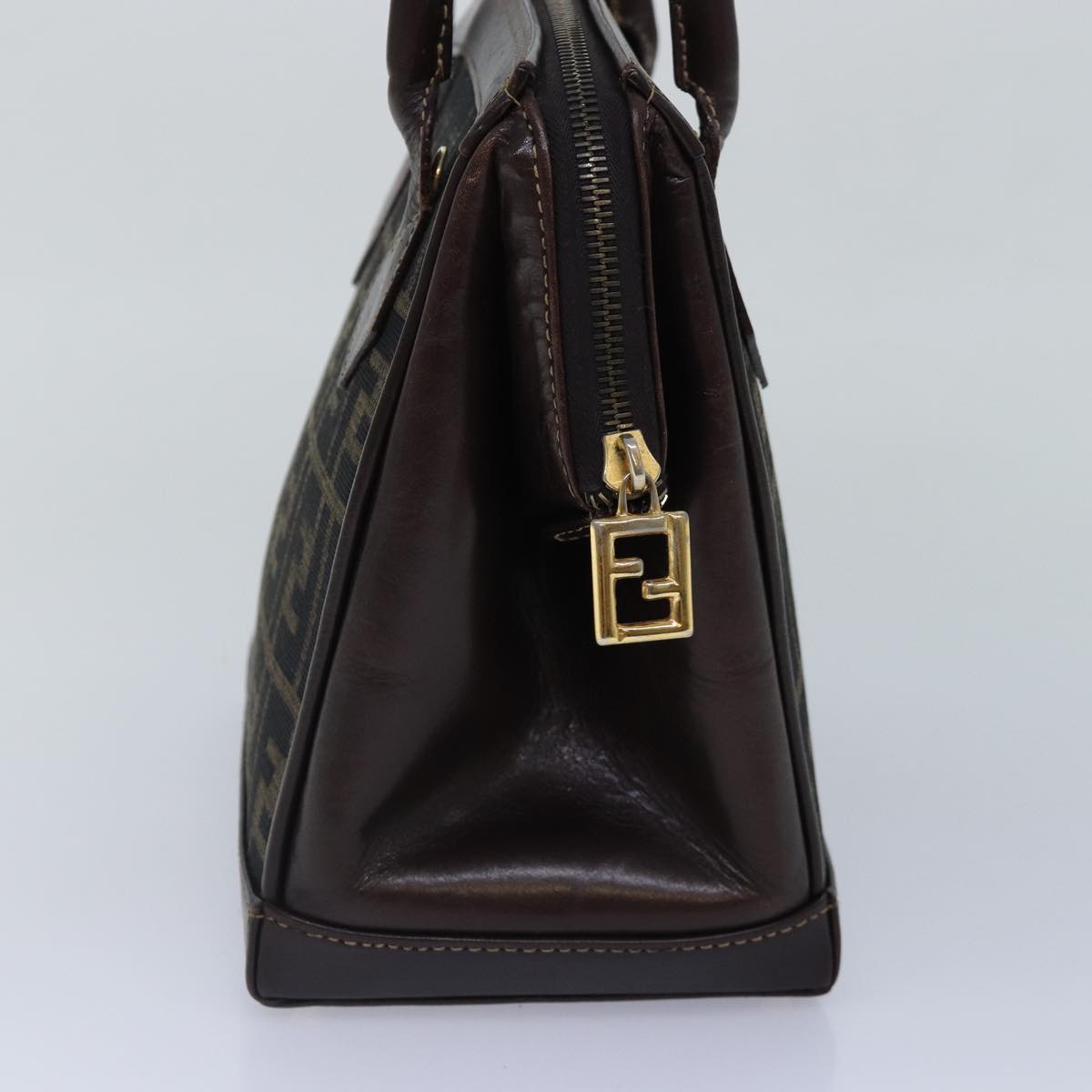 Luxury Fendi Zucca Canvas Hand Bag Brown Black goldyk14322