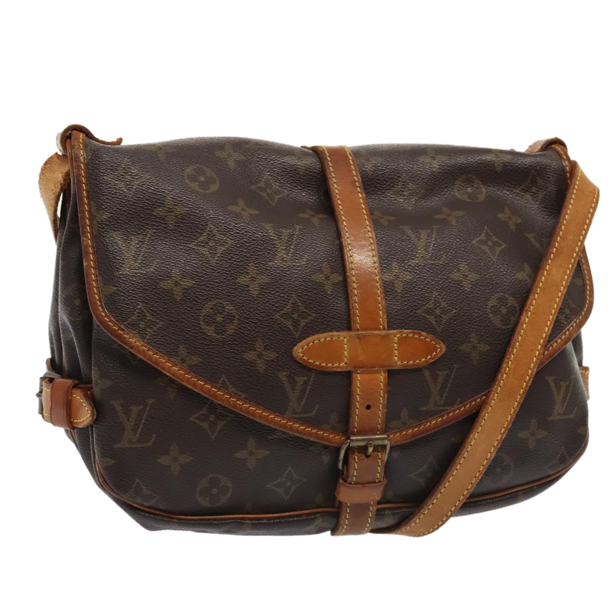 LOUIS VUITTON Monogram Saumur 30 Shoulder Bag M42256 LV yk14359