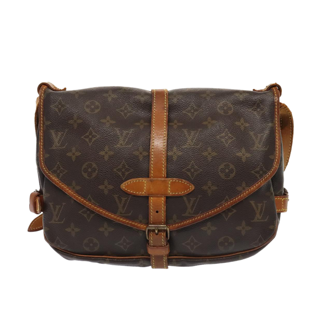LOUIS VUITTON Monogram Saumur 30 Shoulder Bag M42256 LV yk14359