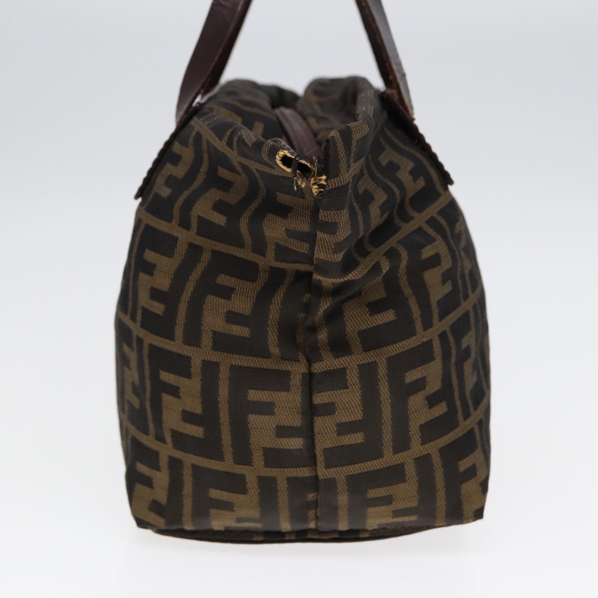 Luxury Fendi Zucca Canvas Hand Bag Brown Black Silveryk14392