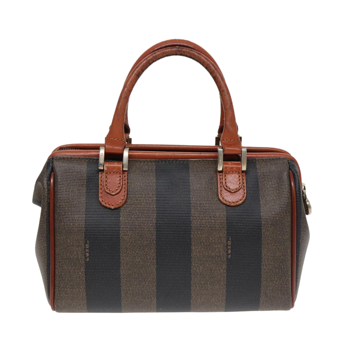 Luxury Fendi Pecan Canvas Mini Hand Bag Brown Black goldyk14400
