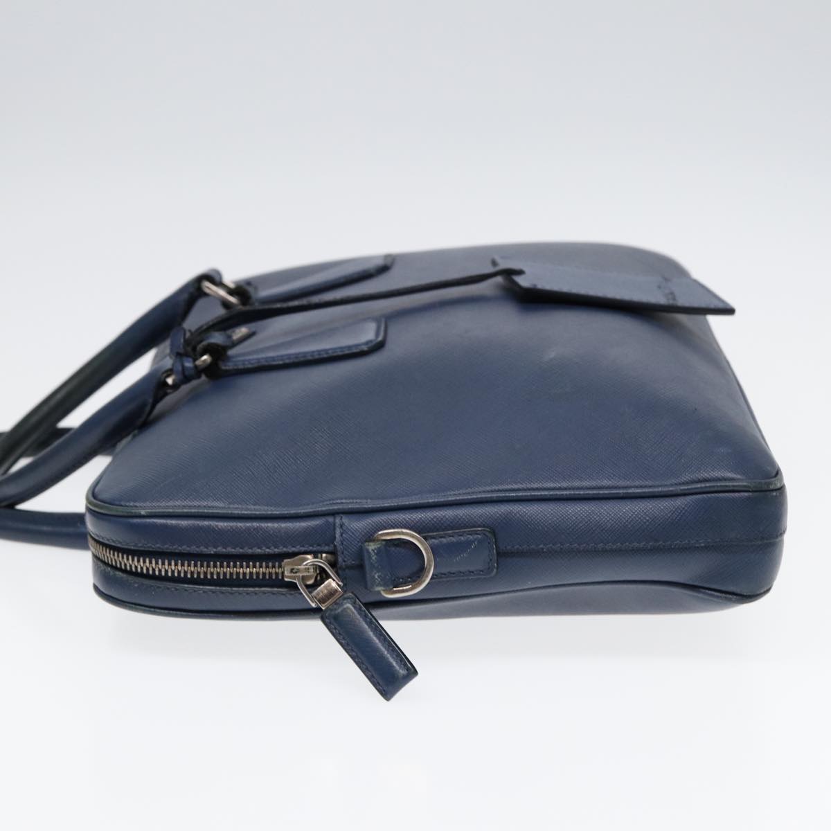 Luxury Prada Hand Bag Safiano leather Blue Silver  yk14434