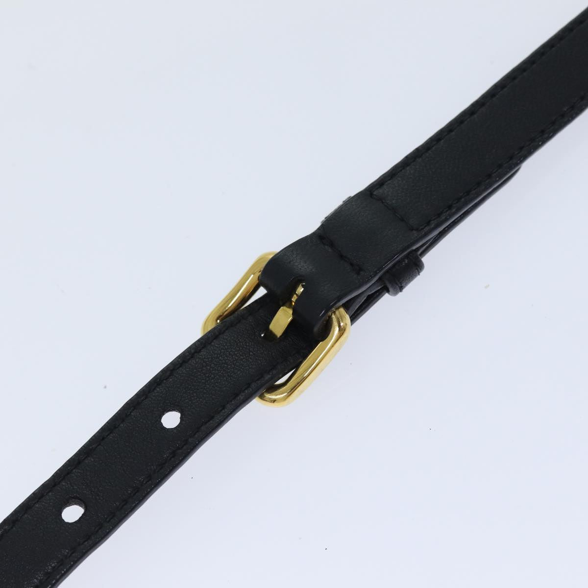 Luxury Prada Adjustable Shoulder Strap Leather 40.2""-44.1"" Black  yk14466